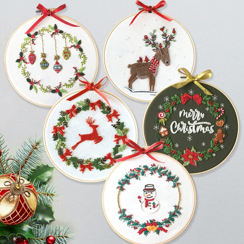 Christmas Embroidery Cross-Stitch Embroidery DIY Material Kit Set Cross-Border Christmas Manufacturer In-Stock
