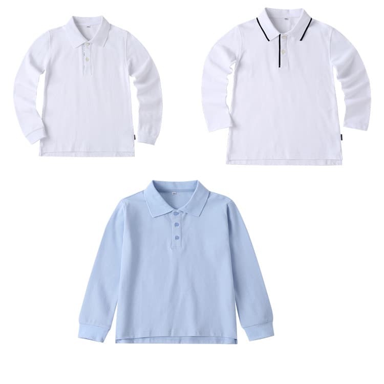 College British Style Primary and Secondary School Uniform Spring and Autumn Outfit Children's Class Wear Student Solid Color Long-Sleeve T-Shirt Top
