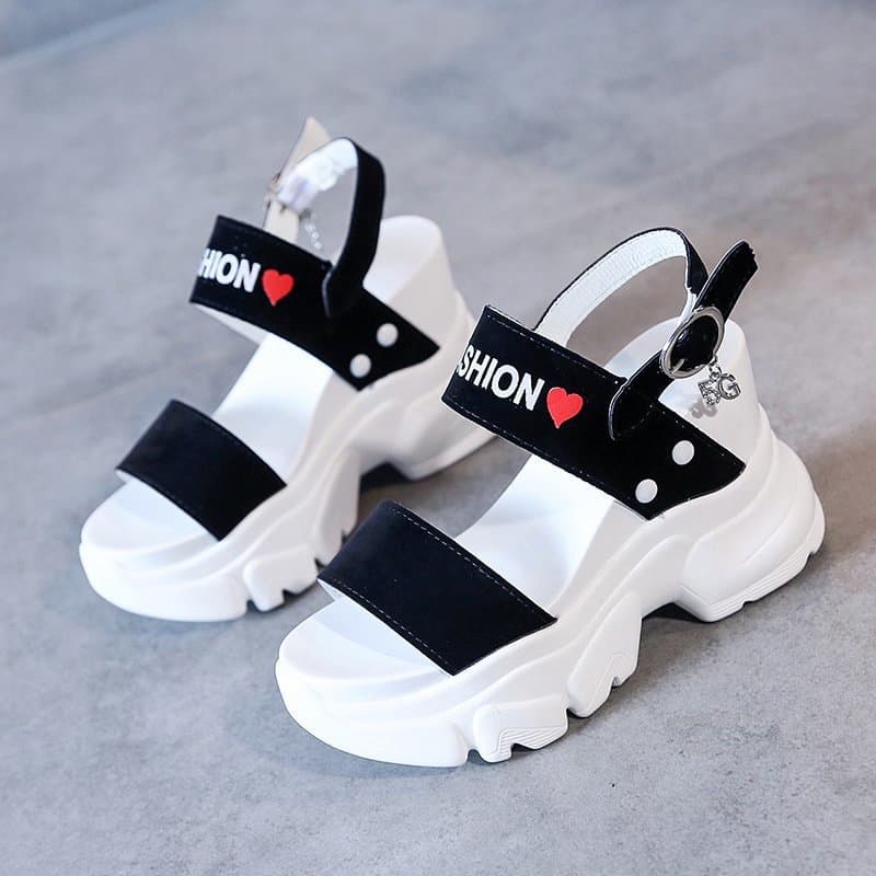 Wedge Sandals for Women Fairy Style Summer 2024 New Trendy Platform Thick Sole Hidden Height Increase Open Toe High Heels for Export