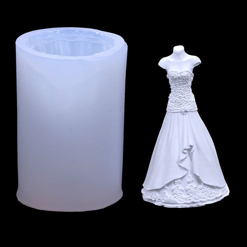 DIY Epoxy Resin Mold Princess Dress Wedding Gown Silicone Epoxy Resin Table Decoration Accessories Cake Chocolate Mold