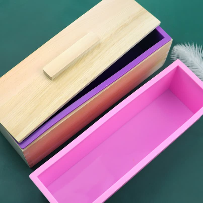 DIY Handmade Soap Molds Rectangular Wooden Box 1200ml Bread Loaf Mold Cold Process Soap Easy Unmold
