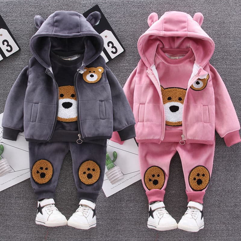 Baby Boys' Autumn Winter Casual Wear Three-Piece Set 0-4 Years Old Kids' Clothing Trendy Fashionable Soft Velvet Fabric