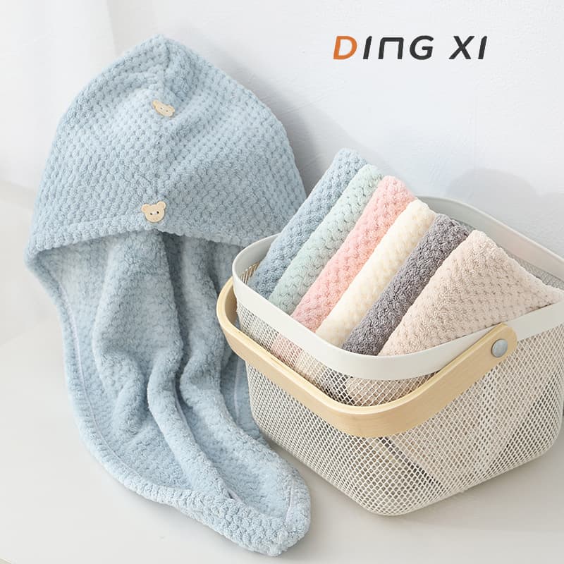 Custom quick-dry hair towel with logo embroidery, gift box packaging for corporate gifts, absorbent thickened non-shedding fast-drying.