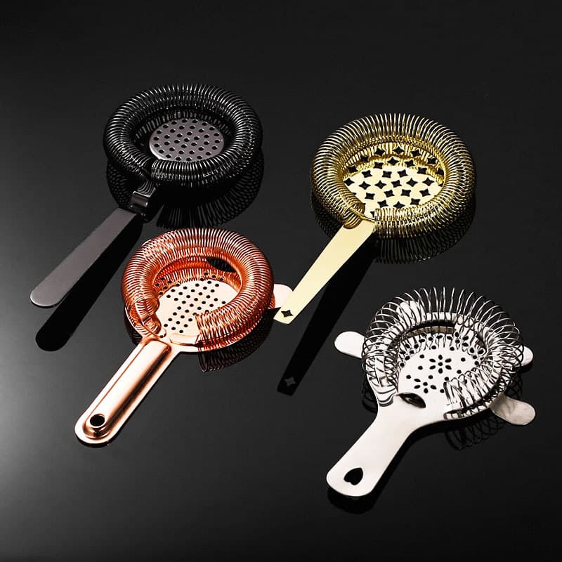 Professional Stainless Steel Cocktail Strainer Ice Filter Mesh Strainer for Mixing Glass Bar