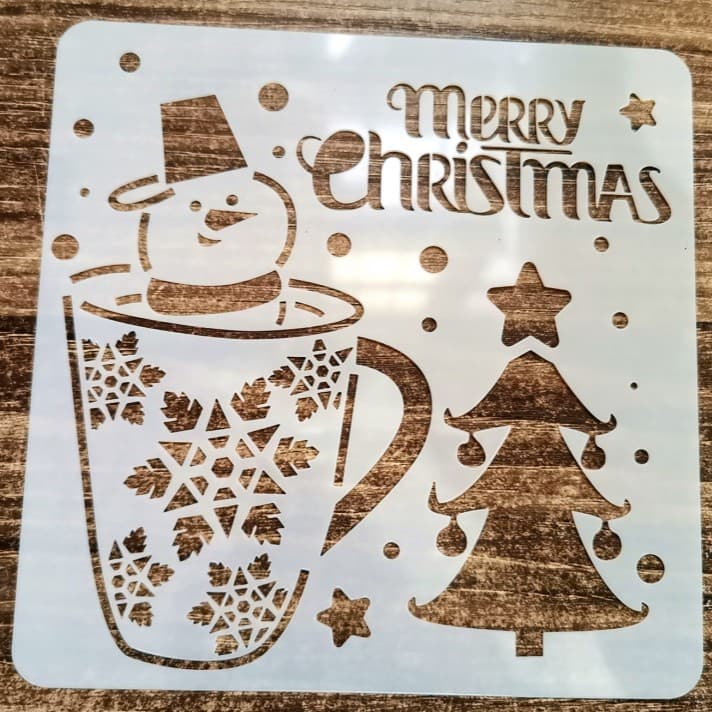 New Christmas Drawing Template, Spray Flower Stencil, Hand-drawn Doodle Shape Ruler, 16 Designs to Choose, 13x13cm