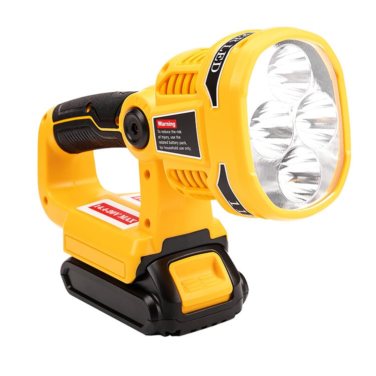 Suitable for DeWalt horizontal lighting fixtures with 14.4-18V lithium batteries, power tool chargers, and LED lighting.