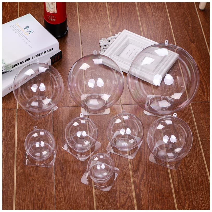 Plastic Hollow Ball High Transparency Christmas Ball Wedding Festival Decorative Ball Preserved Flower Hanging Ball Creative Acrylic Ball