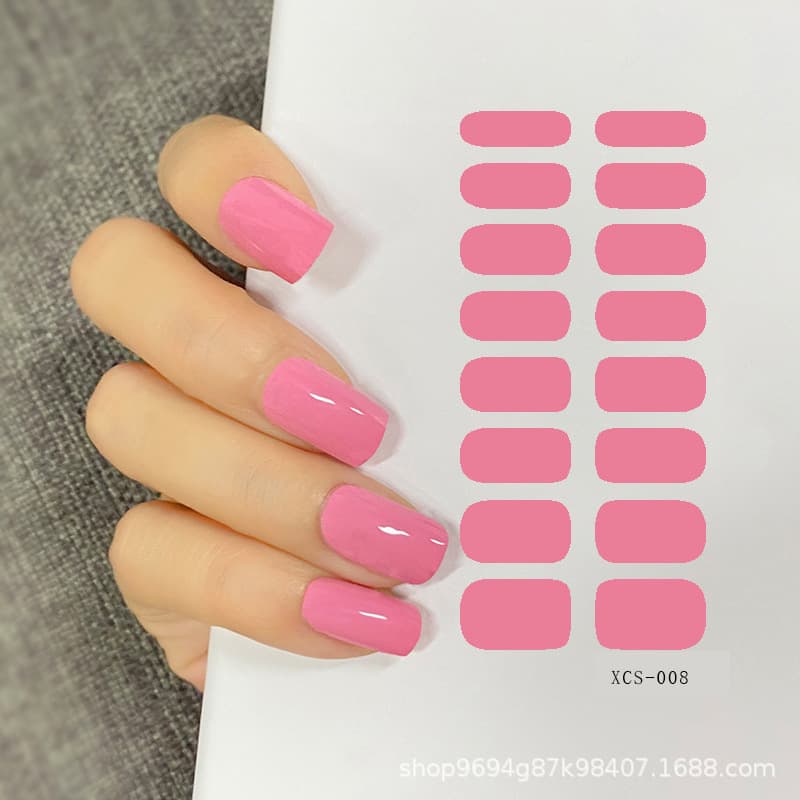 Solid Color Nail Art Stickers Simple Waterproof Full Nail Colorful Pure Color Stickers Scrubbing Strip