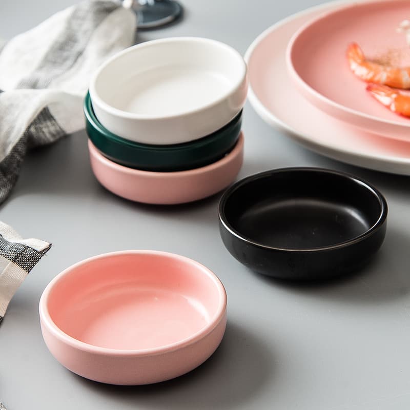 Japanese Style Seasoning Dish, Vinegar Dish, Soy Sauce Dish, Ceramic Sauce Dish, Household and Commercial Use, Creative Mini Viral Dipping Small Dish