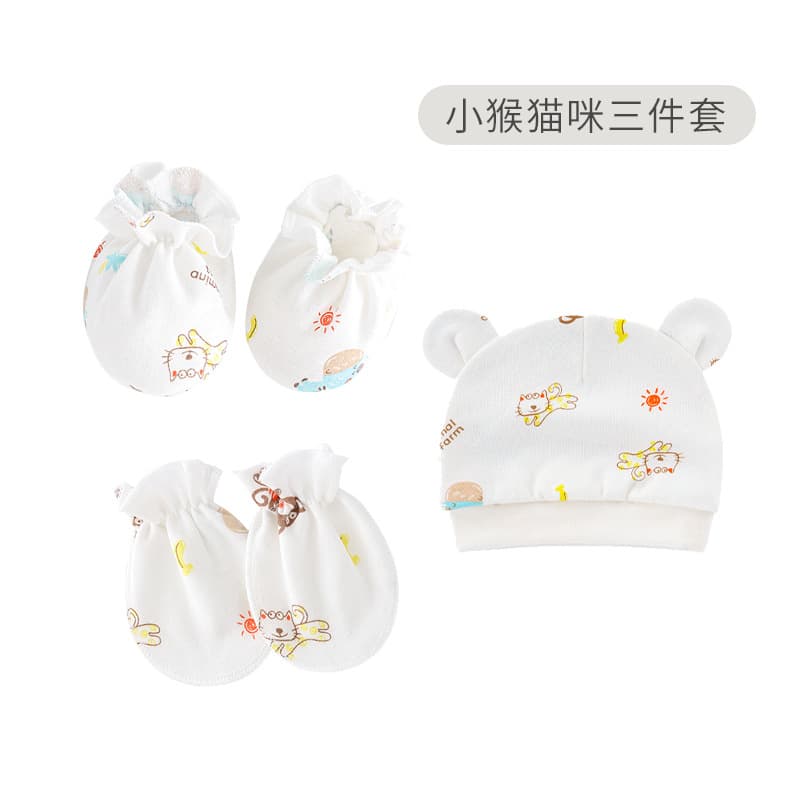 Newborn Baby Hat Anti-Scratch Mittens Socks Set 82104 for EU US Market