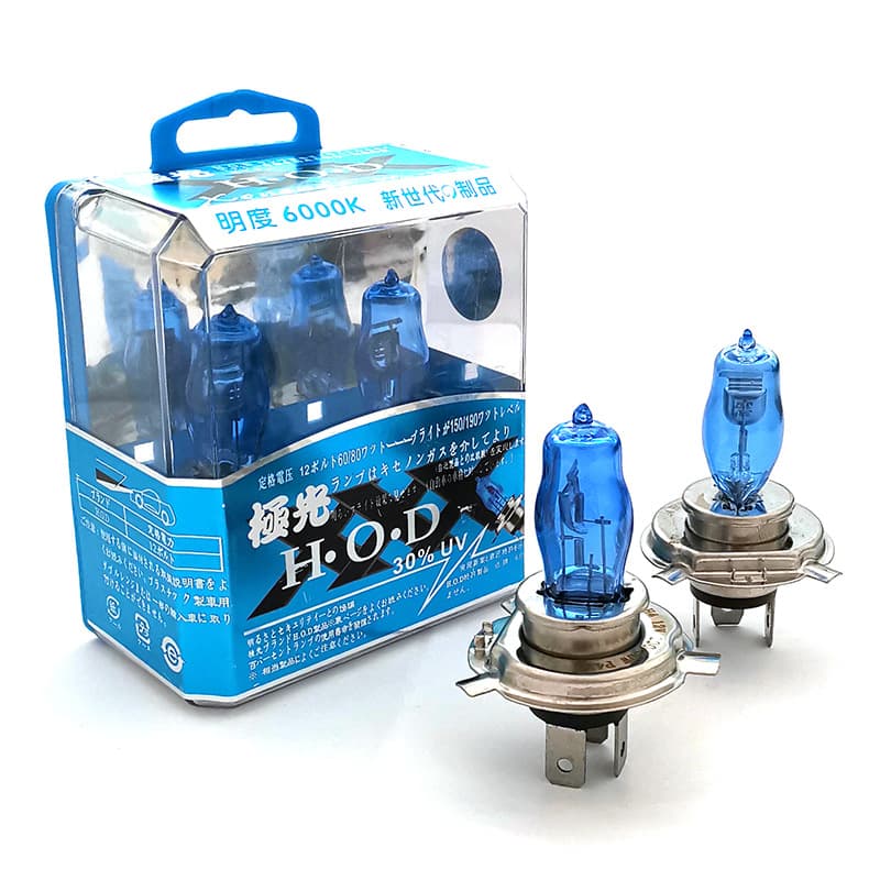 Factory Direct 100W Car Halogen Headlights Bright White 6000K Headlights Modified High/Low Beam Integrated H4 Lights