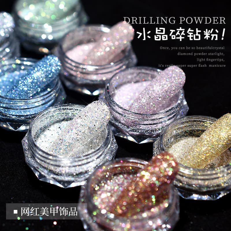 Crystal Crushed Powder Explosive Glitter Mixed Glass Micro Woolen Powder Nail Sequins Jewelry Ultra Bright