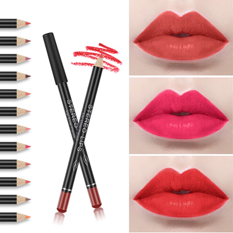 VIBELY foreign trade popular matte lip liner waterproof long-lasting color multi-color lipstick pen single support makeup