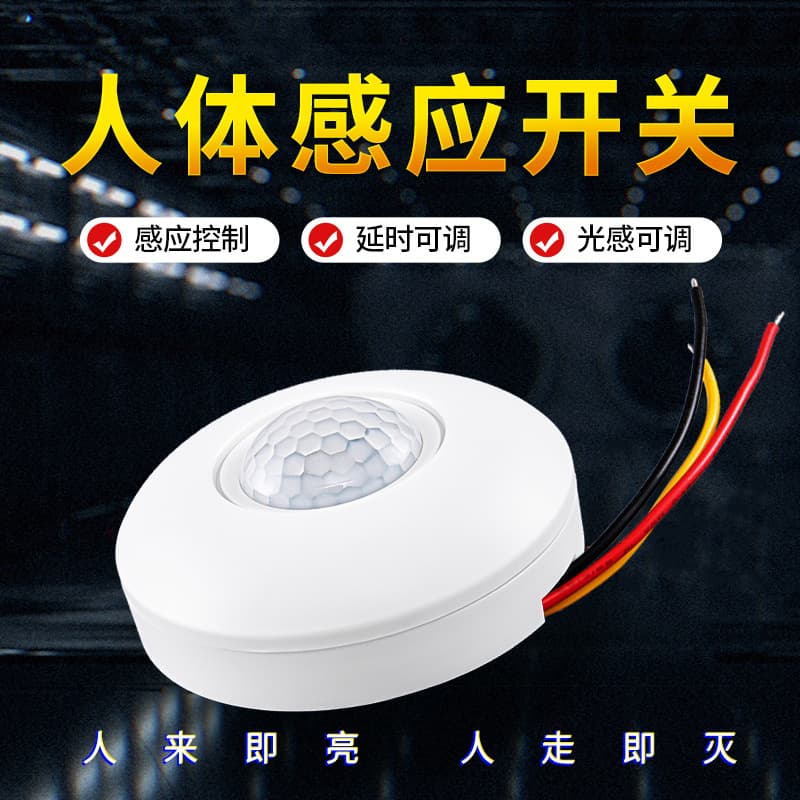 Ceiling-Mounted PIR Motion Sensor Switch 220V Corridor Stairway Sensor 12V Infrared Detector