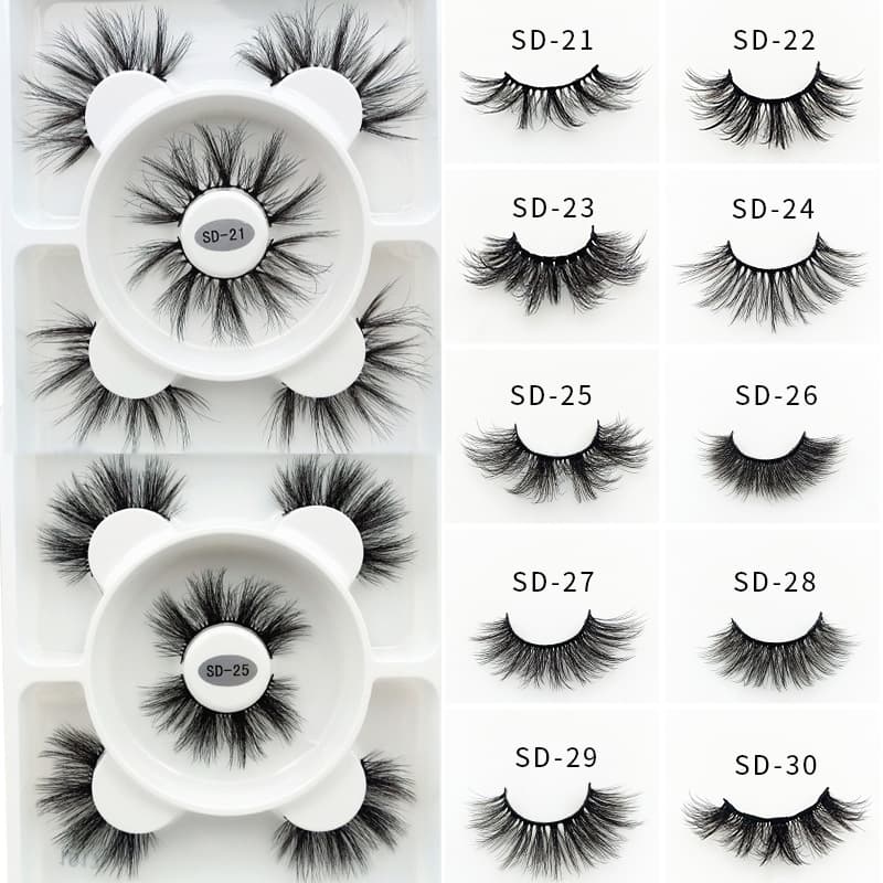 Three Pairs Set False Eyelashes Various Styles Voluminous Lengthening Three Dimensional Curling Eyelashes Synthetic Material