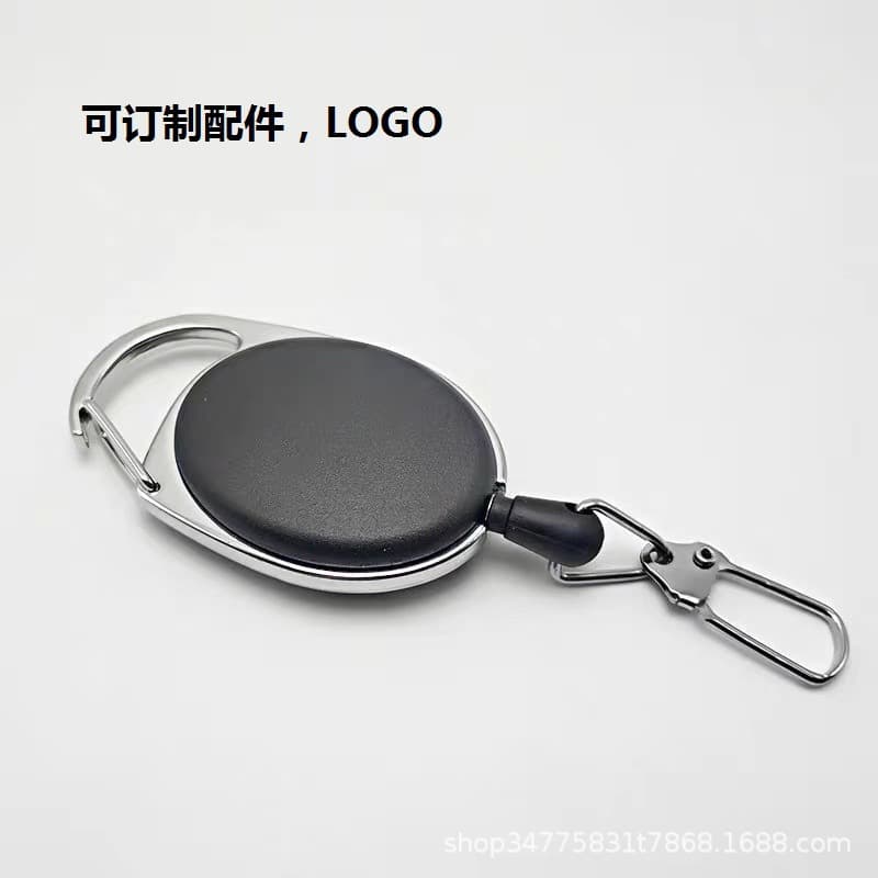 Oval Outdoor Solid Color Pull Cord Retractable Buckle, Cord Puller for ID Cards, Anti-Loss Device