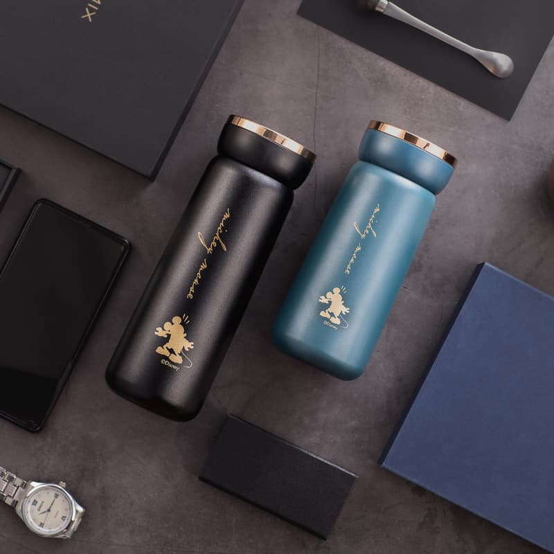 Minnie Coffee Cup 316 Stainless Steel Portable Travel Mug Leak-Proof Insulated Office Matte Straight Tumbler with Filter
