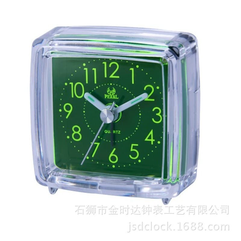 Integrated Small Alarm Clock with Light Sleep Scan Silent Function Crystal Quartz Clock Transparent Shell Alarm Clock Home Goods