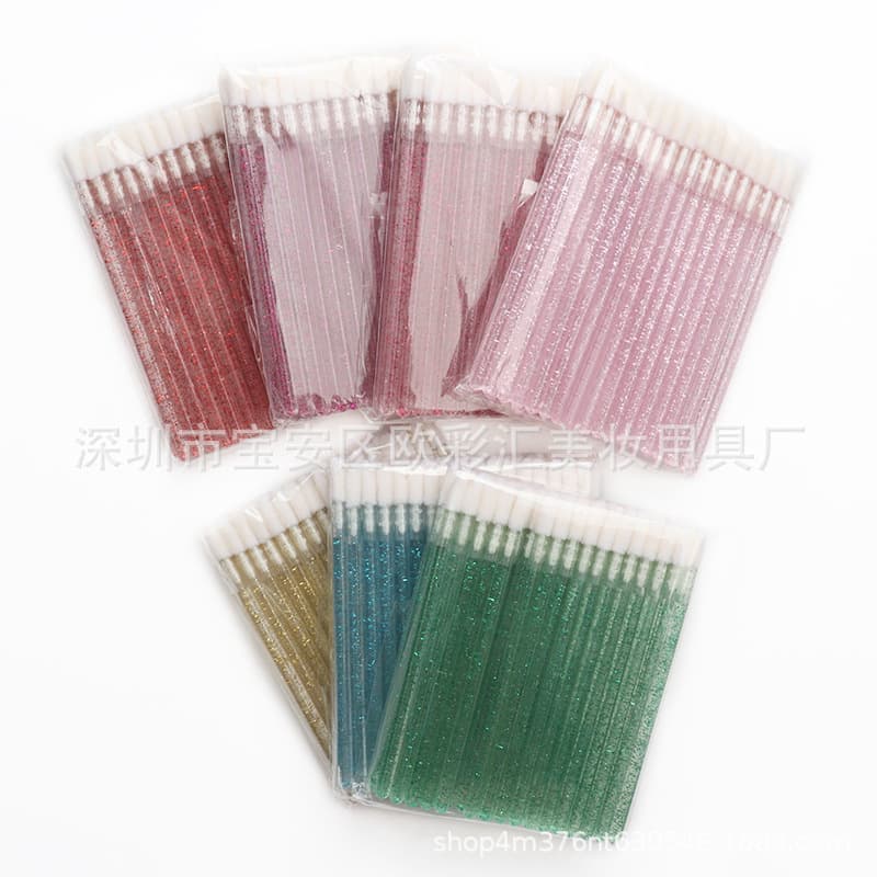 Cross-border Manufacturer In-Stock Solid Rod Crystal Rod Lip Brush Lipstick Lip Gloss Brush Portable Makeup Tool