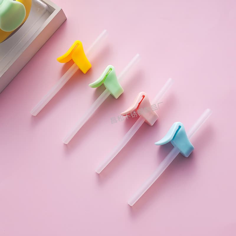 Baby Straw for Learning to Eat, Drink Porridge and Soup, with Snap Lock, Soft Straw for Infant Feeding