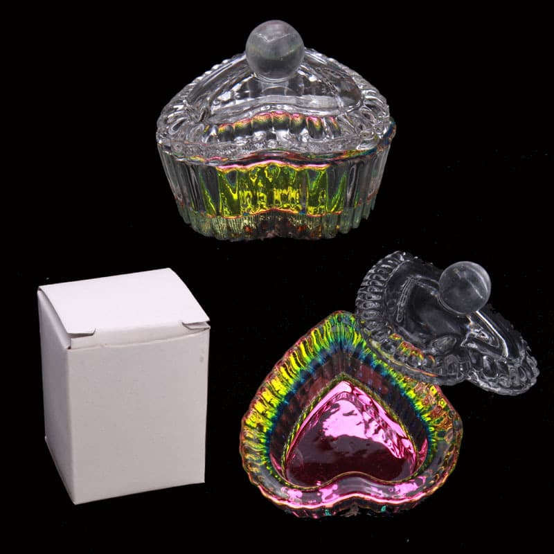 New Upgraded Nail Art Lid Glass Crystal Cup Irregular Crystal Cup Specialized For Nail Art Octagonal