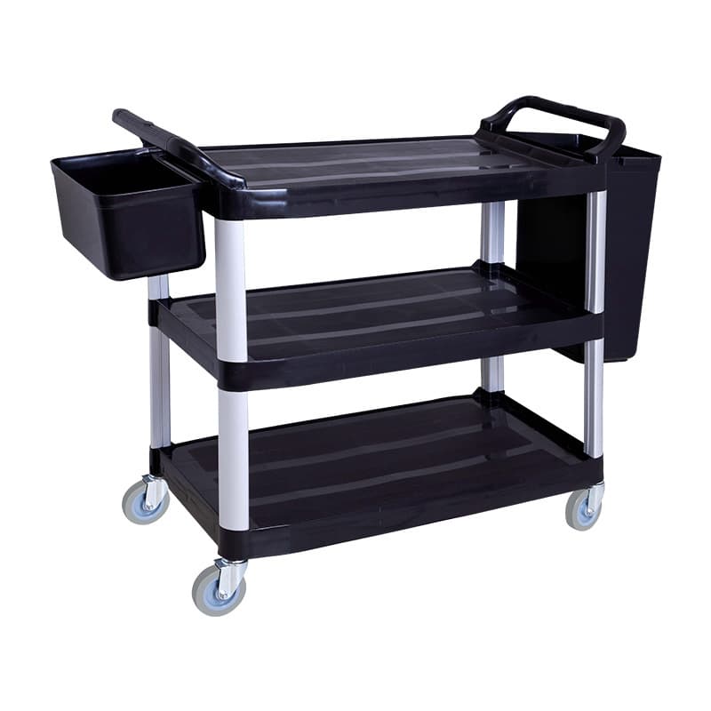 Jinde Catering Cart, Three-Layer Plastic Cart with Silent Wheels, Collection Cart, Beverage Cart, Three-Layer Plastic Cart