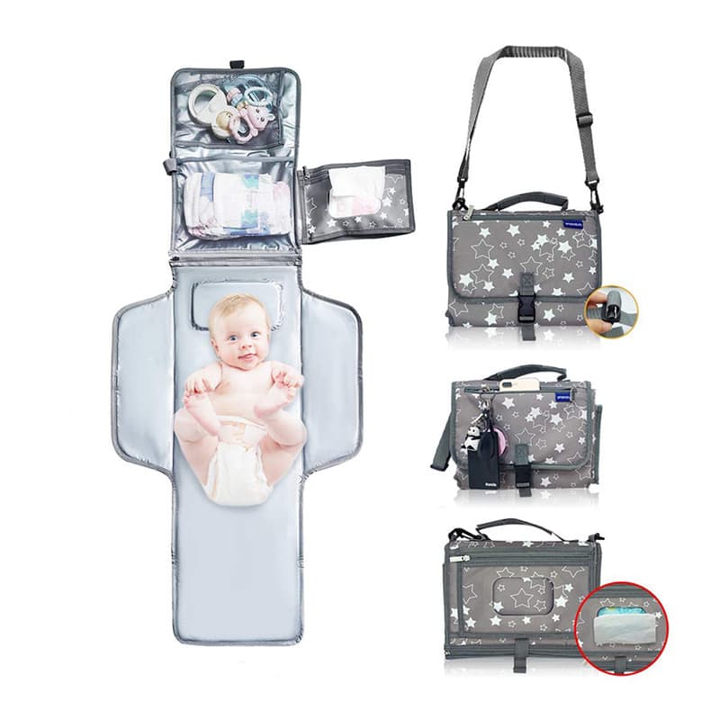 BSCI source factory mommy bag portable diaper pad baby diaper digital printing pad PEVA diaper seat