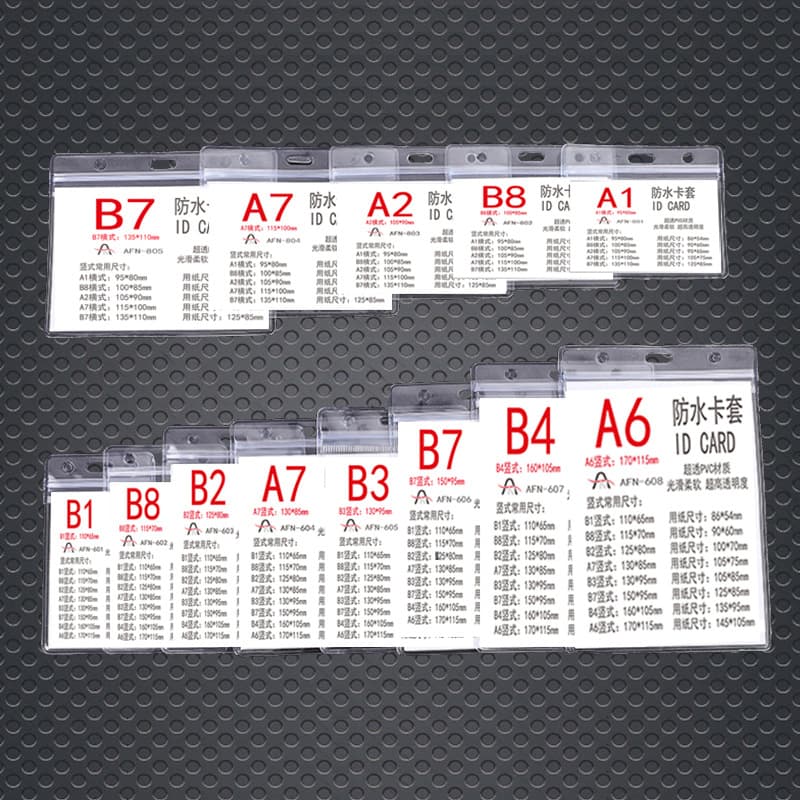 Transparent Waterproof Card Sleeve for IDs, Work Badges, Student Cards, Bus Passes, and Employee Badges