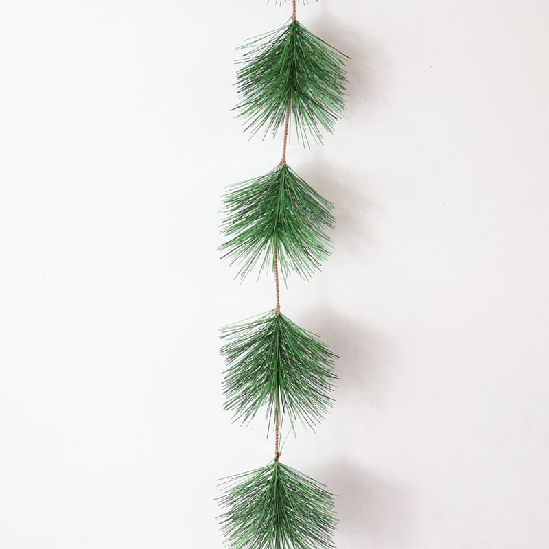 12-Piece Green PVC Artificial Pine Needle Garland for Christmas Decoration
