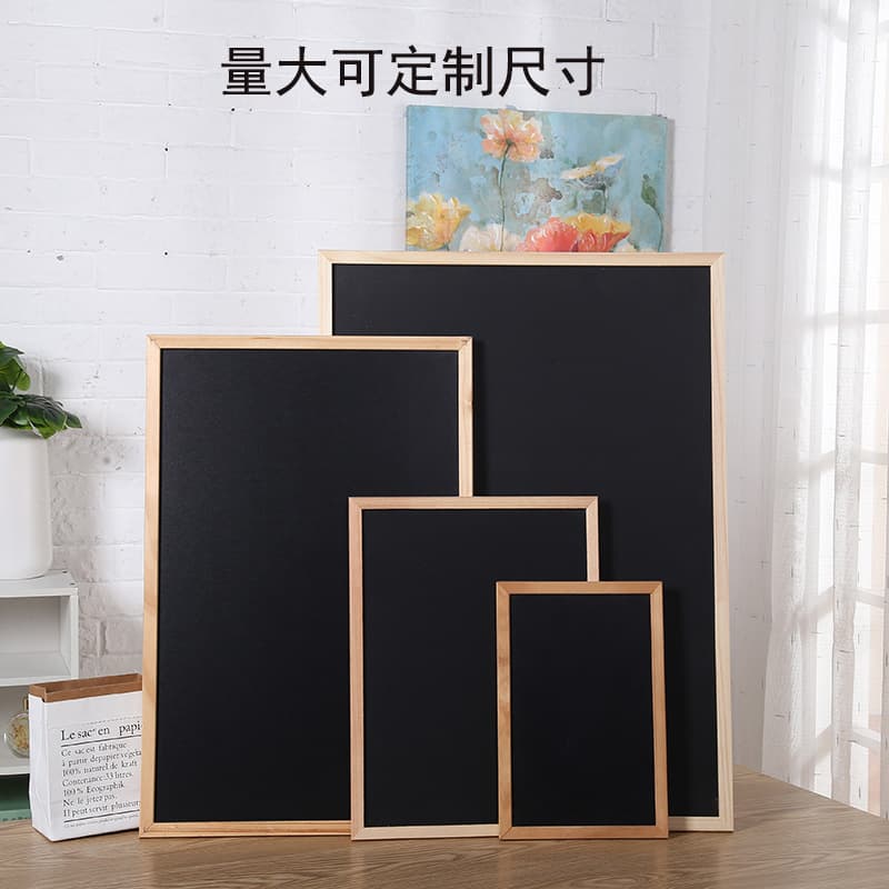 Blackboard, Hanging Wooden Frame Message Board, Wooden Household Single-Sided Blackboard, Advertising Display Board, Factory Direct Sales