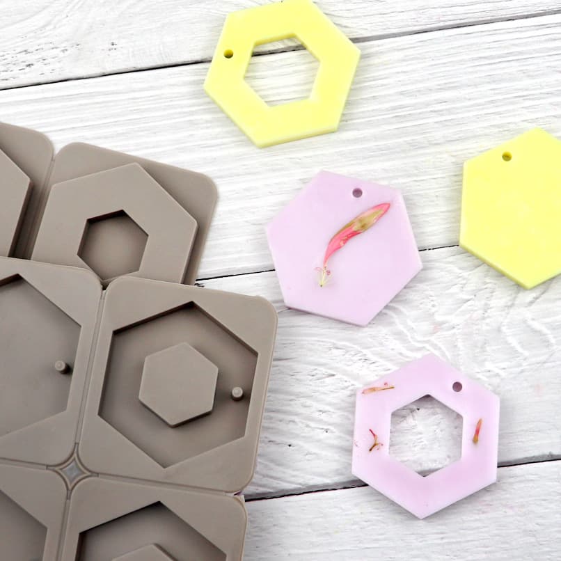 Dobi Wax Mold DIY Silicone Mold for Aromatherapy Plaster Soap 4-Piece Pentagon Shape Vent Clip Air Freshener