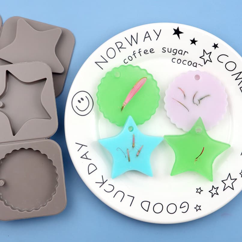 Spot wholesale DIY silicone mold for aromatherapy, gypsum, handmade soap, wax mold, round five-pointed star