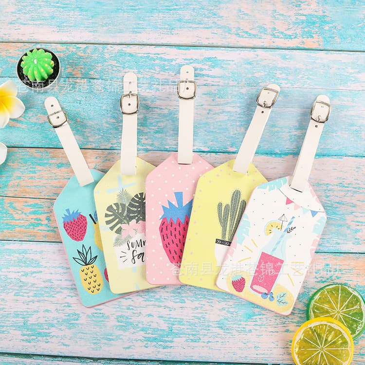 PU Luggage Tags Korean Style Luggage Hangers Cartoon Travel Tags Korean Creative Soft Check-in Tags Wholesale