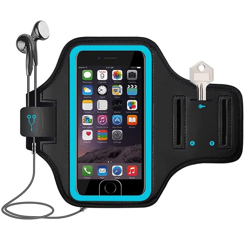 Manufacturer of outdoor sports running phone armbands for iPhone 6, 7, 8/plus fitness arm sleeves and phone arm bags.