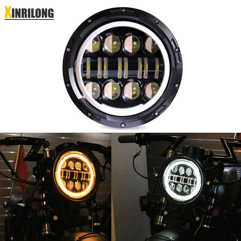 Motorcycle 7inch LED Headlights, Wrangler Car Lights, Retro Headlights, Angel Eye High and Low Beam Daytime Running Lights, Exclusively for Export