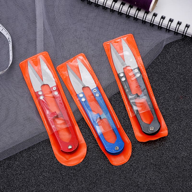 Thread Trimming Small Scissors Wholesale U-shaped Spring Thread Snips Color Spray-coated Cross-stitch Fishing Line Small Scissors