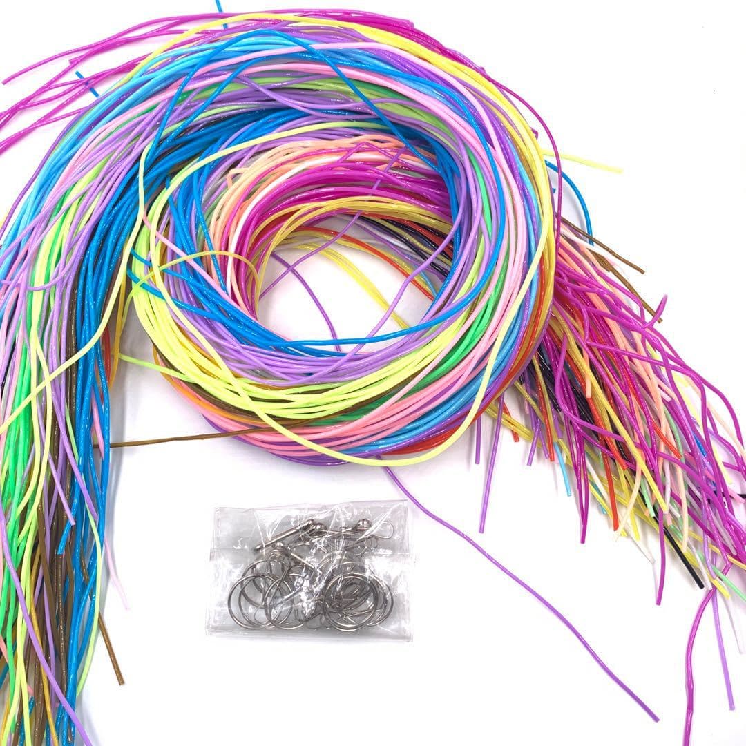 Colored with Accessories (20 Pieces) 1.8MM 200 Pieces/Bag, Eco-Friendly PVC Plastic DIY Braided Ropes/Soft Tubes