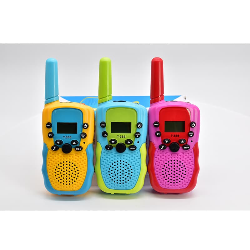 Amazon hot-selling manufacturer t-388 foreign trade e-commerce walkie-talkie children's walkie-talkie handheld machine dual-color walkie-talkie