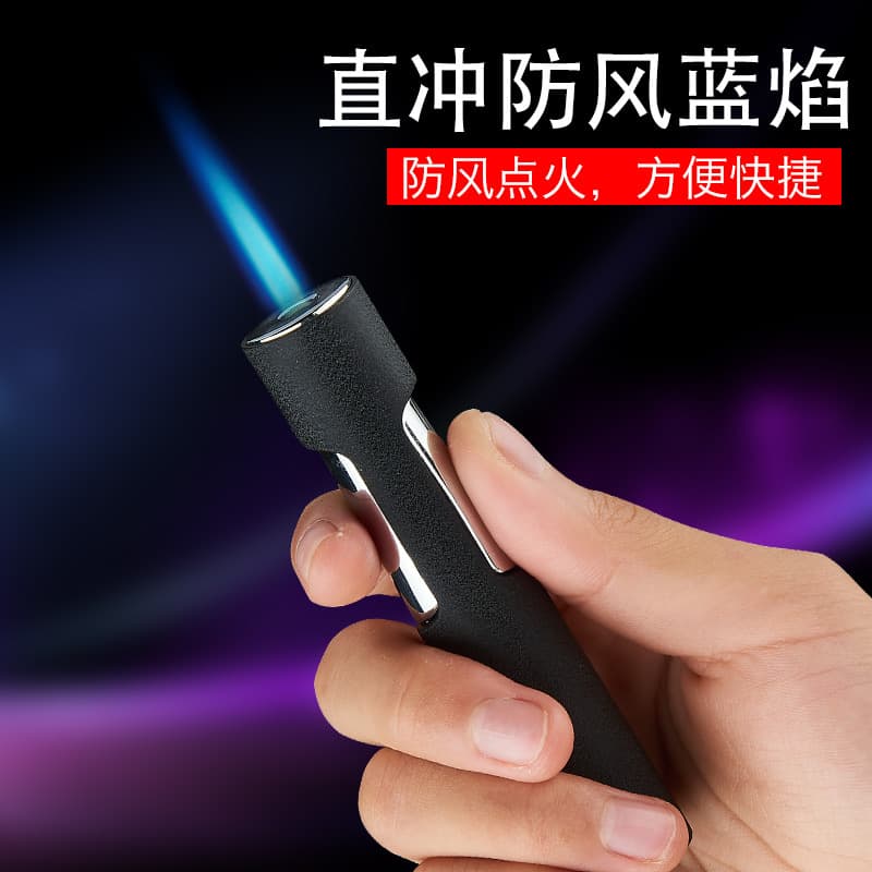 Cross-border Direct-Fill Blue Flame Windproof Cylinder Lighter Cool Trendy Men's Personality Lighter Factory Direct
