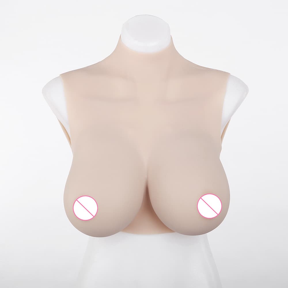 Solid Silicone Short High Collar Half Body Fake Chest CD Drag Transformation Artificial Breast Liquid Silicone Fake Chest