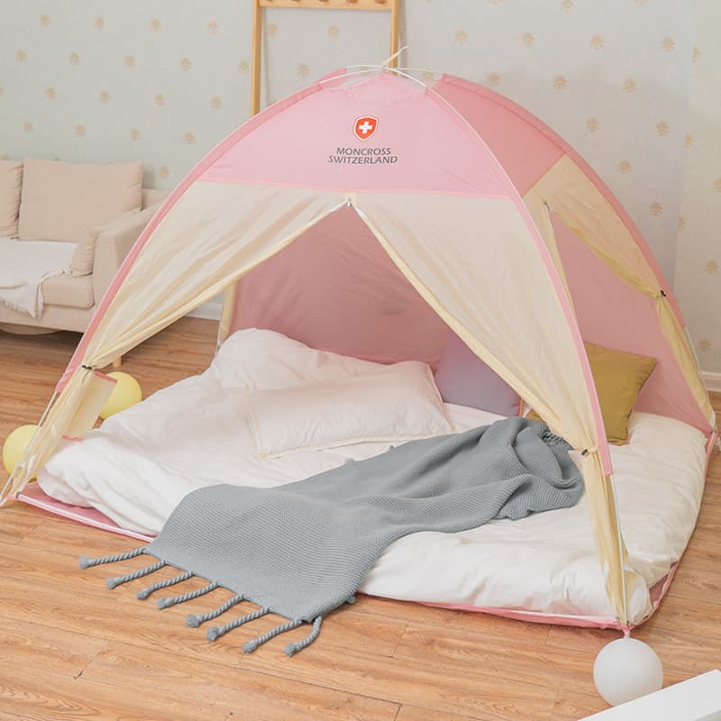 No-Assembly Student Dormitory Blackout Mosquito Net for Upper and Lower Bunks, Women's Zippered Space-Folding Privacy Tent