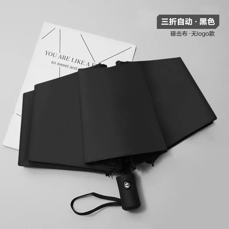 Fully Automatic Three-Fold Umbrella with Car Logo, Foldable Business Gift Promotional Umbrella for 4S Stores