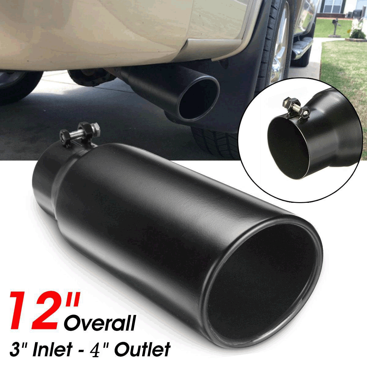 Factory Direct Cross-border Amazon Hot Selling Chrome Exhaust Tip Car Exhaust Pipe Stainless Steel Tailpipe
