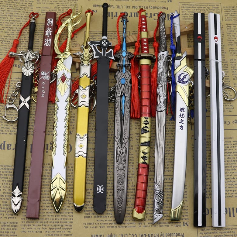 Ancient sword 22CM Grass Child Sword Sauron with sheath Seven Kills Wolf End Weapon Sword Keychain Animation Sword Animation Metal