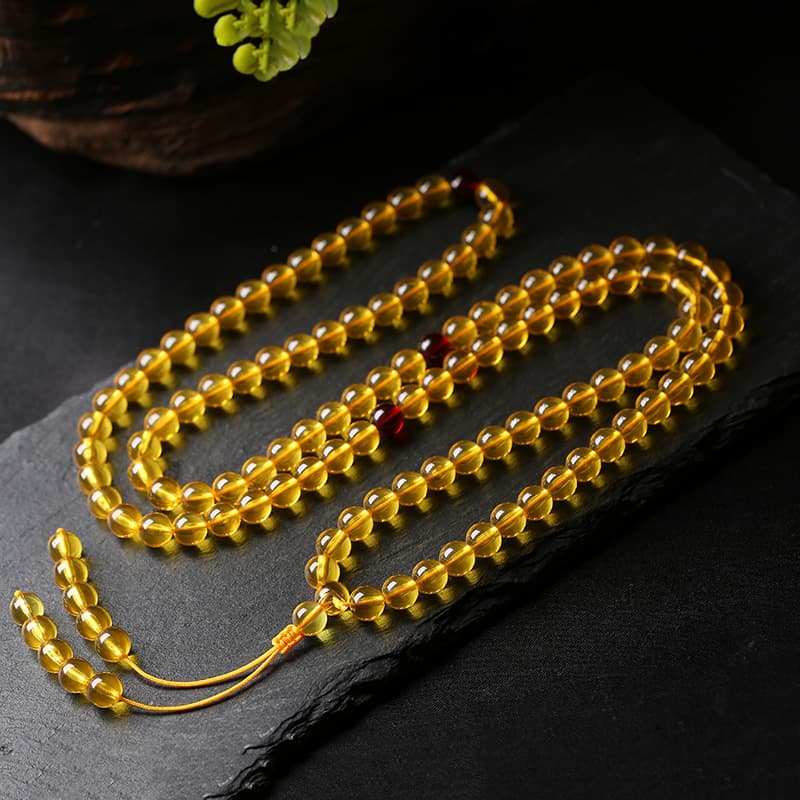 Myanmar gold amber multi-circle 108 beads water purification beeswax amber bracelet necklace men and women live broadcast ethnic bracelet
