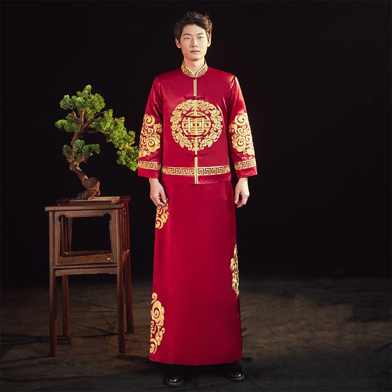 Groom's Xiuhe Suit 2026 New Style Chinese Wedding Men's Toasting Dress Traditional Large Size Wedding Outfit Spring Wedding Suit