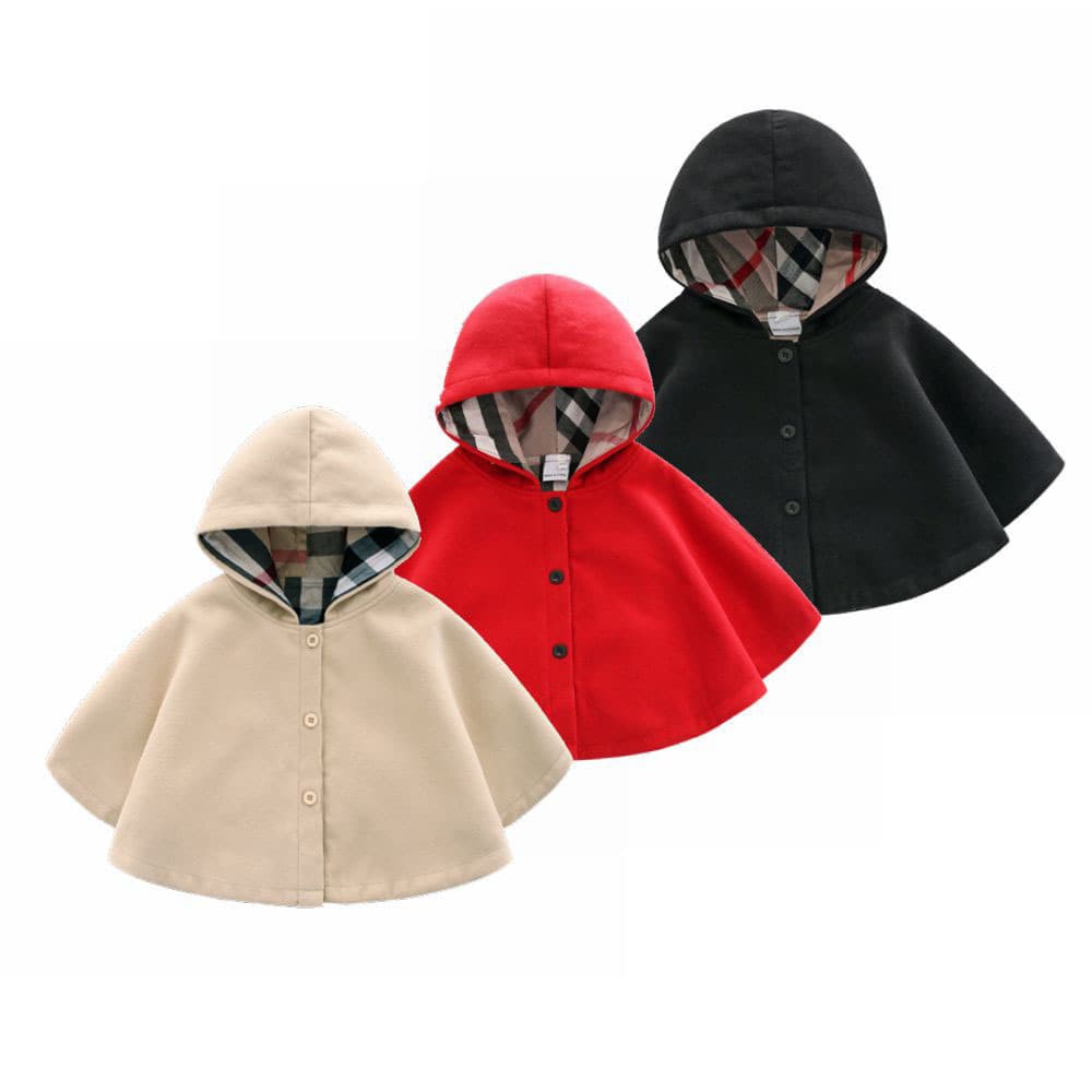 Drop shipping cross-border children's capes, warm cloaks, baby outerwear, shawls, spring and autumn children's clothing, newborn woolen fabrics