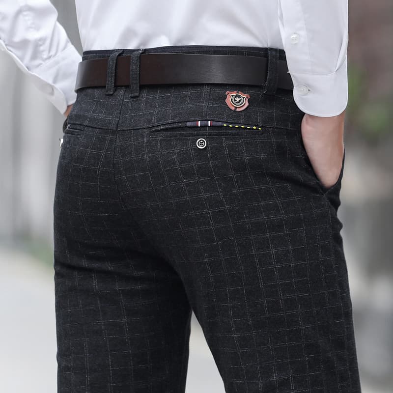 Summer Casual Pants Men Cotton Linen Trousers Slim Fit Stretch Skinny Pants Men's Youth Linen Cotton Pants Business Four-Season Fashion