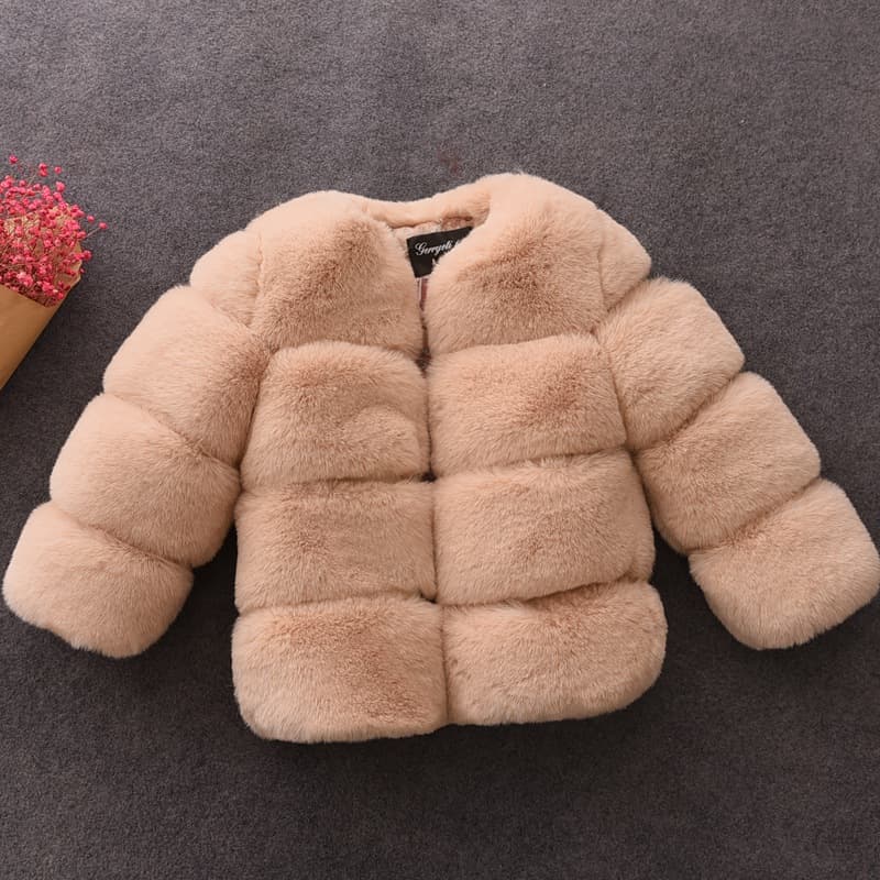 Factory Autumn Winter Sweet Boys Girls Small Medium Kids Cotton-Padded Clothing Children's Fur Blend Coat Imitation Otter Fur Thickened Short Coat