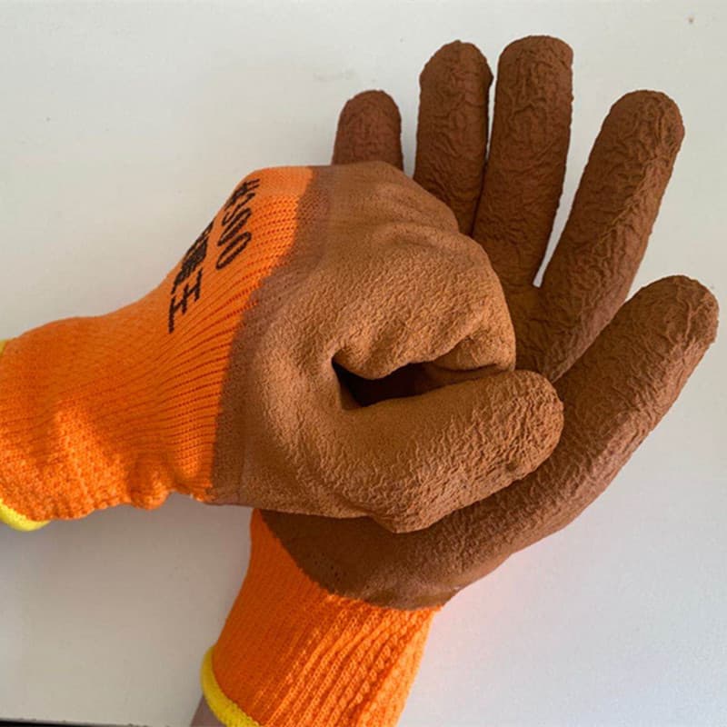 Loop-Foam Fleece Work Gloves, Thickened Cold Protection, Non-Slip Warmth, Dipped Protective String Gloves